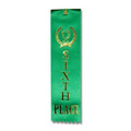 2"x8" 6TH Place Stock Award Ribbon W/ Trophy Image (Carded)